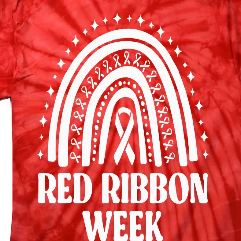 We Wear Red Ribbon Week Drug free red ribbon week Tie-Dye T-Shirt