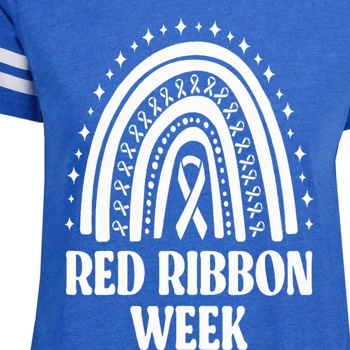 We Wear Red Ribbon Week Drug free red ribbon week Enza Ladies Jersey Football T-Shirt