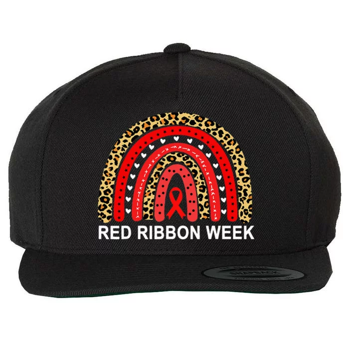 We Wear Red Ribbon Week Rainbow Drug Free Wool Snapback Cap