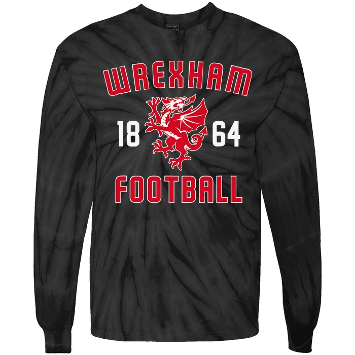 Wrexham Wales Rampant Welsh Dragon Tie-Dye Long Sleeve Shirt