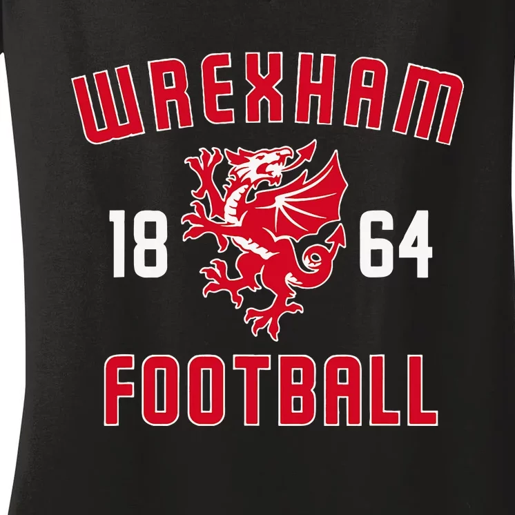 Wrexham Wales Rampant Welsh Dragon Women's V-Neck T-Shirt