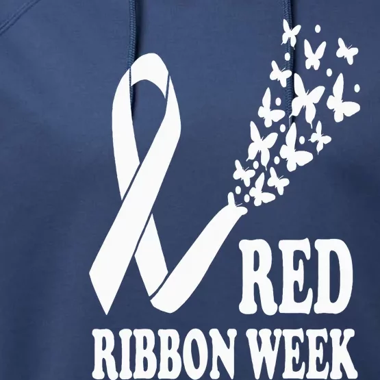 We Wear Red Ribbon Week Drug free Red Ribbon Week Awareness Performance Fleece Hoodie