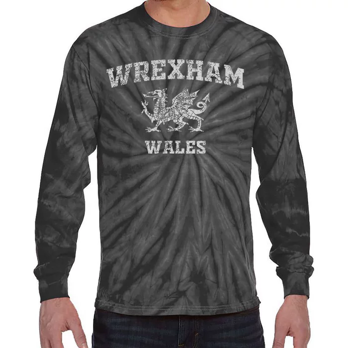 Wrexham Wales Retro Vintage Tie-Dye Long Sleeve Shirt