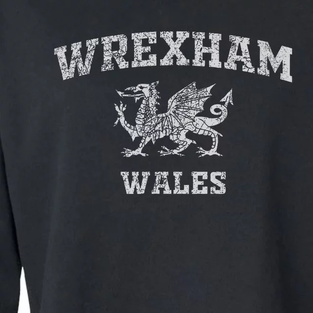 Wrexham Wales Retro Vintage Cropped Pullover Crew