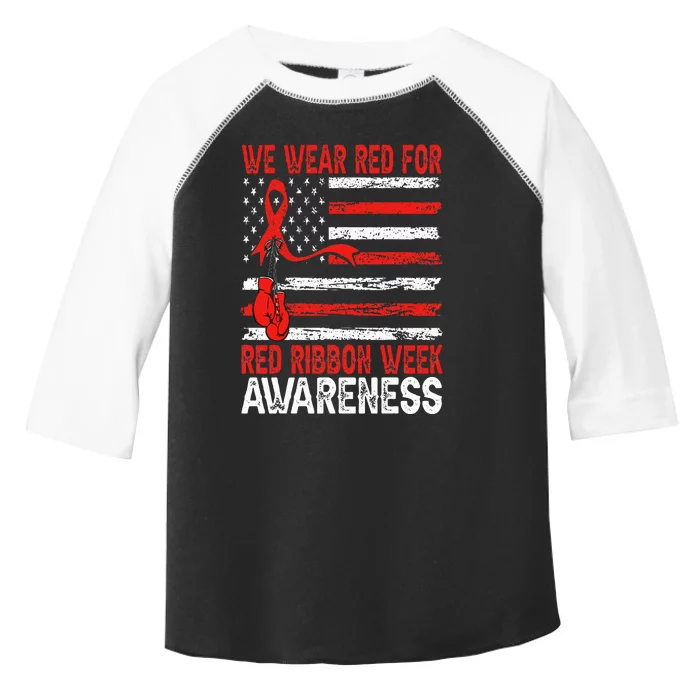 We Wear Red For Red Ribbon Week Awareness Toddler Fine Jersey T-Shirt