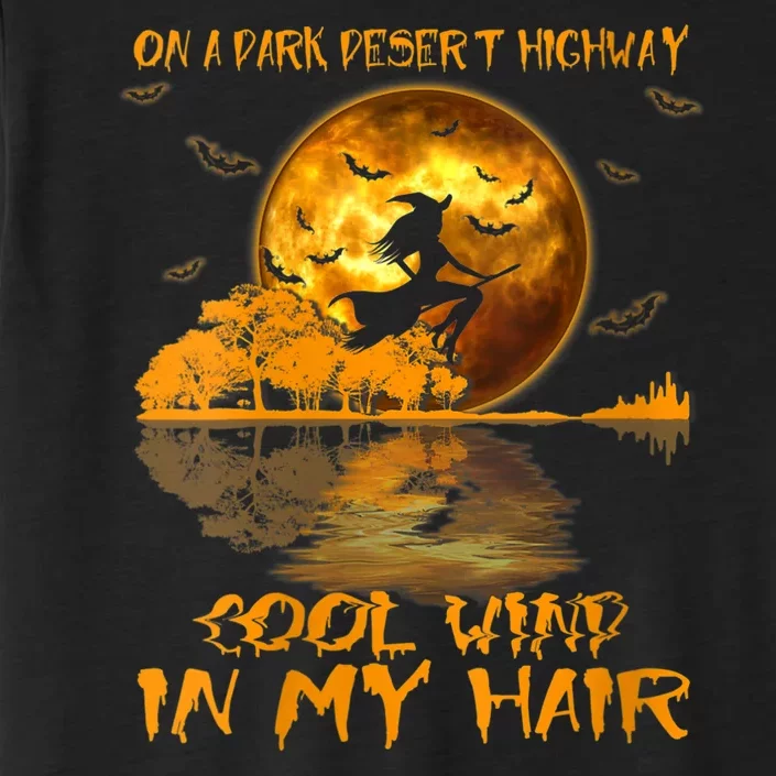 Women Witch Riding Brooms On A Dark Desert Highways Halloween ChromaSoft Performance T-Shirt