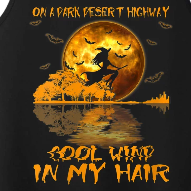 Women Witch Riding Brooms On A Dark Desert Highways Halloween Performance Tank