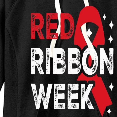 We Wear Red For Red Ribbon Week Awareness Women's Fleece Hoodie