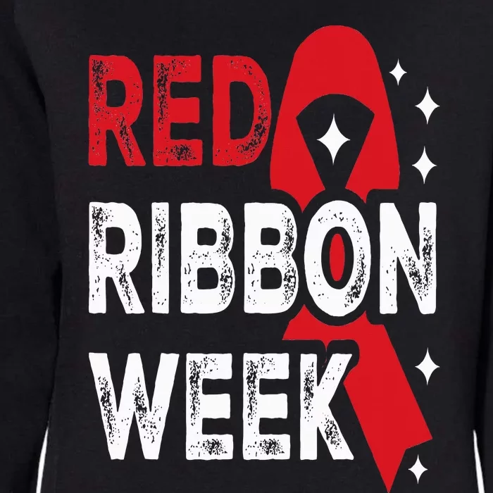 We Wear Red For Red Ribbon Week Awareness Womens California Wash Sweatshirt