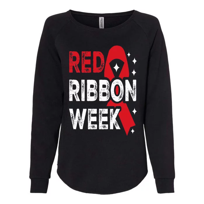 We Wear Red For Red Ribbon Week Awareness Womens California Wash Sweatshirt