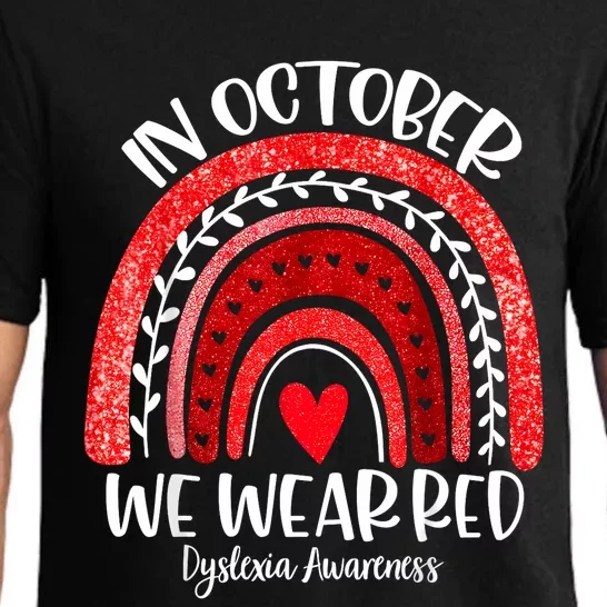 We Wear Red Dyslexia Awareness Month Dyslexia Boho Rainbow Pajama Set