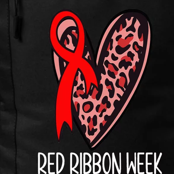 We Wear Red For Red Ribbon Week Awareness Leopard Daily Commute Backpack