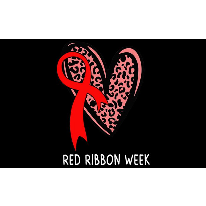 We Wear Red For Red Ribbon Week Awareness Leopard Bumper Sticker