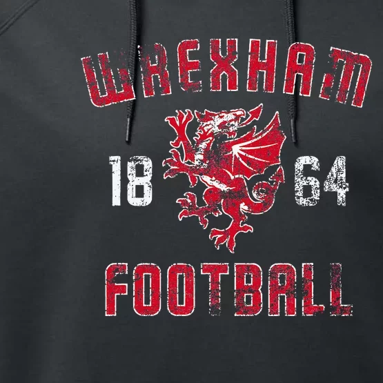 Wrexham Wales Rampant Welsh Dragon Performance Fleece Hoodie