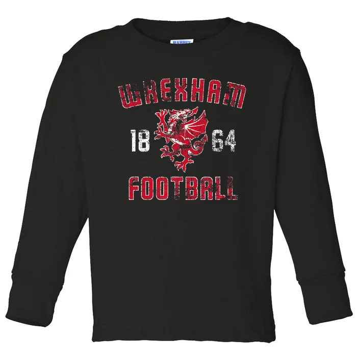 Wrexham Wales Rampant Welsh Dragon Toddler Long Sleeve Shirt