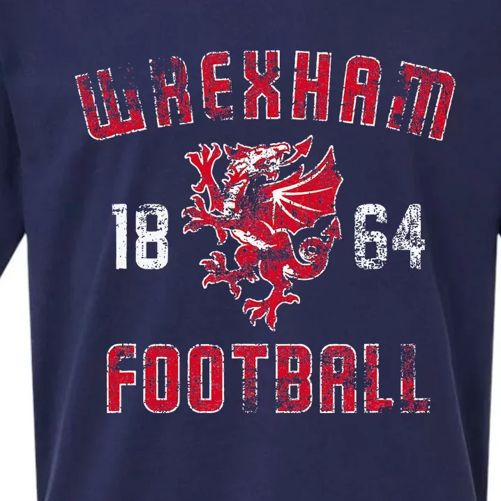 Wrexham Wales Rampant Welsh Dragon Sueded Cloud Jersey T-Shirt