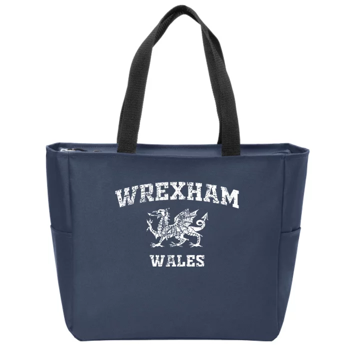 Wrexham Wales Retro Vintage Zip Tote Bag