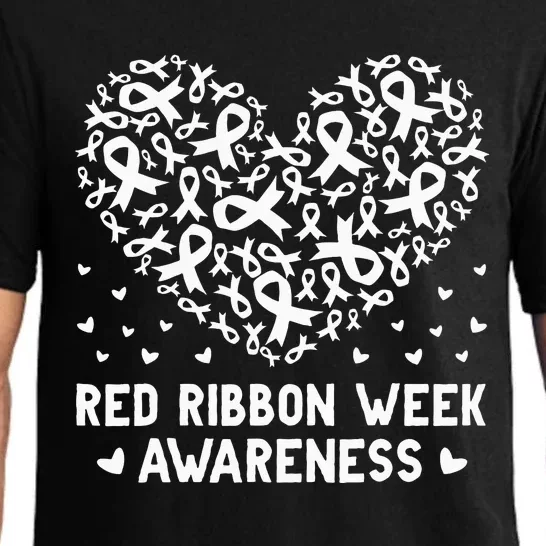 We Wear Red For Red Ribbon Week Awareness Rainbow Pajama Set