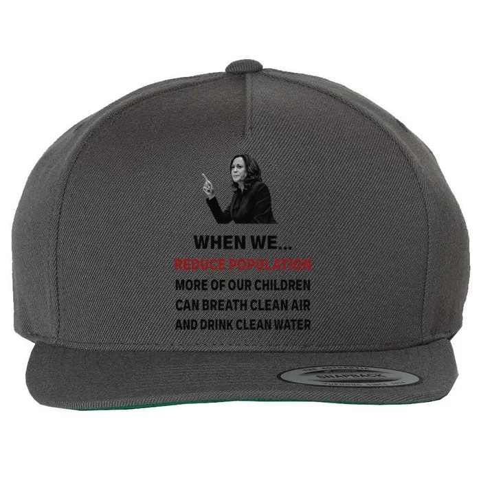 When We Reduce Population Kamala Harris Said Funny Saying Wool Snapback Cap