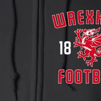 Wrexham Wales Rampant Welsh Dragon Full Zip Hoodie