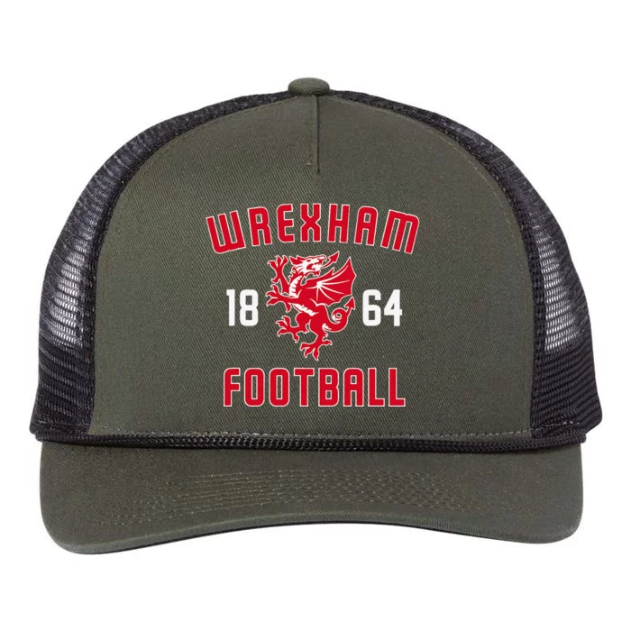 Wrexham Wales Rampant Welsh Dragon Retro Rope Trucker Hat Cap