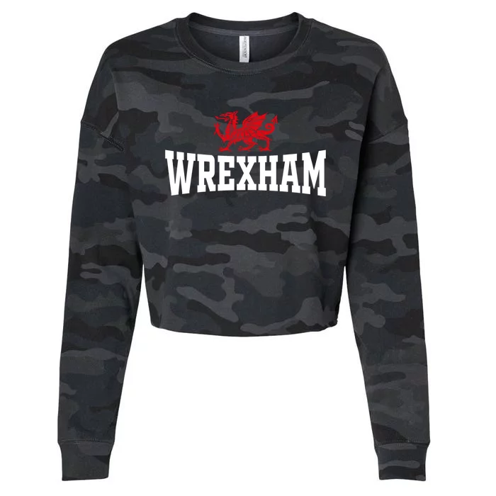 Wrexham Wales Red Dragon Wrecsam Cropped Pullover Crew