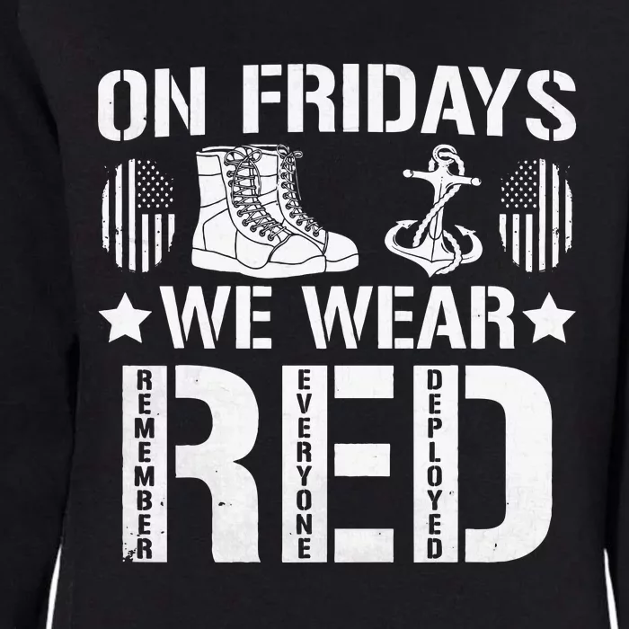 We Wear Red Friday Military American Flag Womens California Wash Sweatshirt