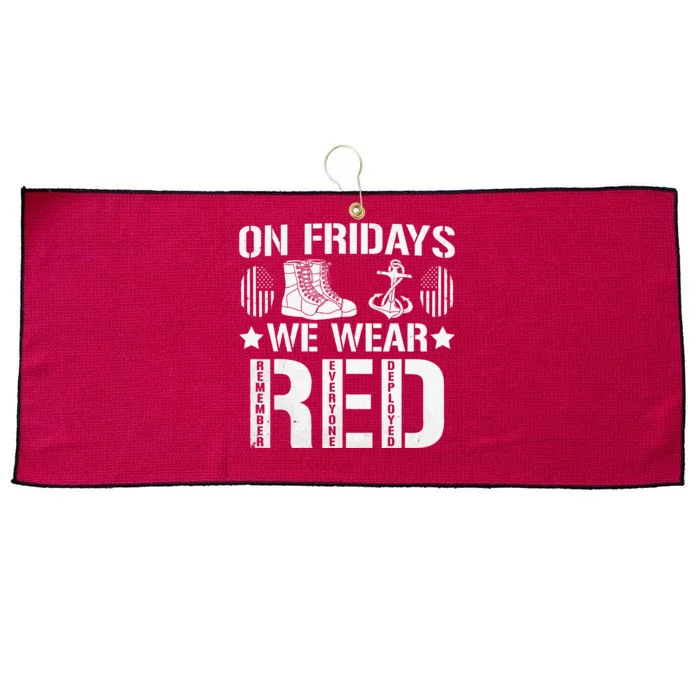 We Wear Red Friday Military American Flag Large Microfiber Waffle Golf Towel