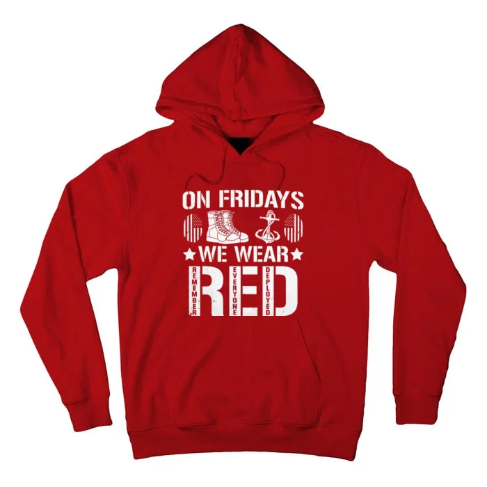 We Wear Red Friday Military American Flag Tall Hoodie