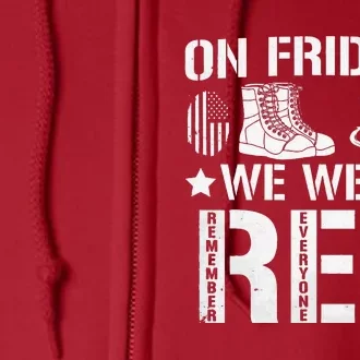 We Wear Red Friday Military American Flag Full Zip Hoodie