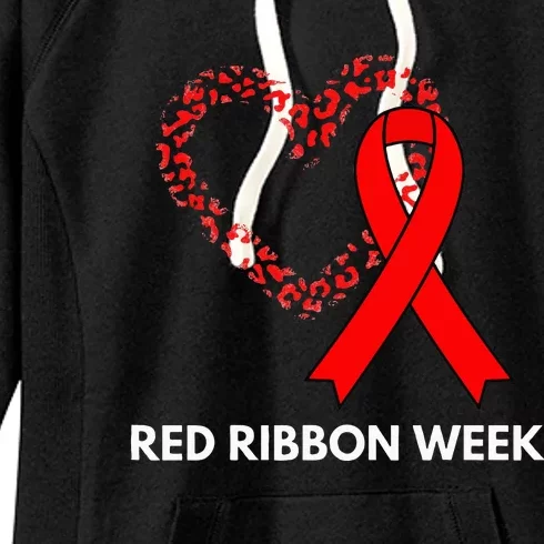 We Wear Red For Red Ribbon Week Awareness Women's Fleece Hoodie