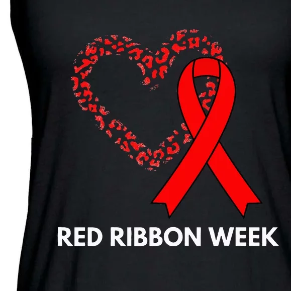 We Wear Red For Red Ribbon Week Awareness Ladies Essential Flowy Tank