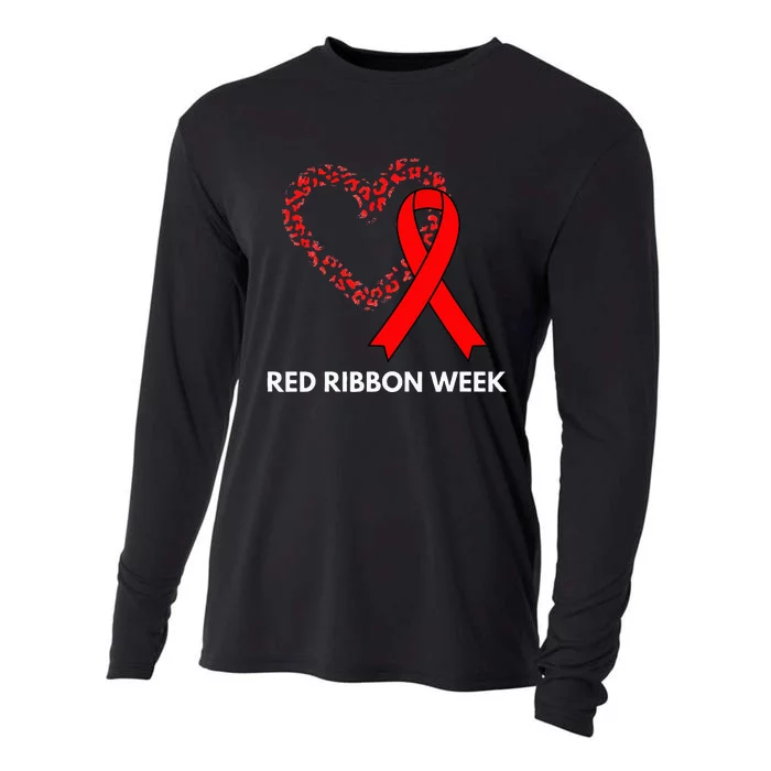 We Wear Red For Red Ribbon Week Awareness Cooling Performance Long Sleeve Crew