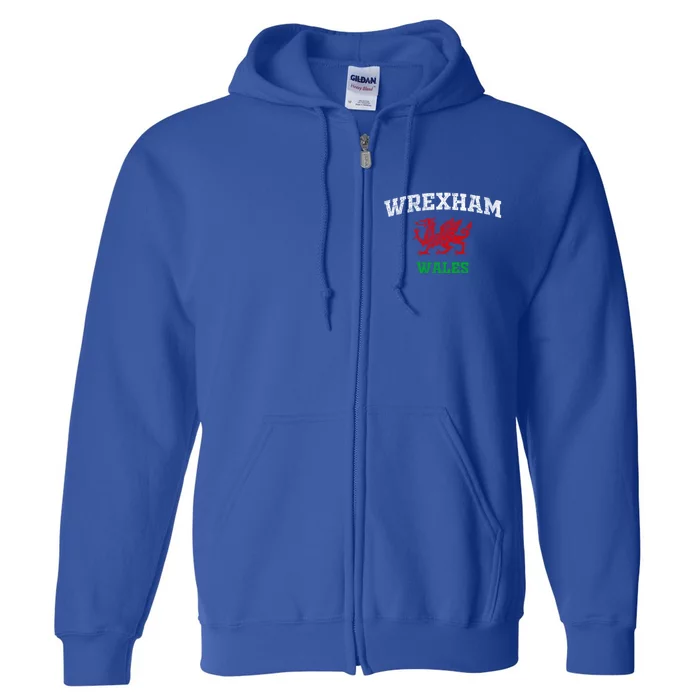 Wrexham Wales Retro Vintage Full Zip Hoodie