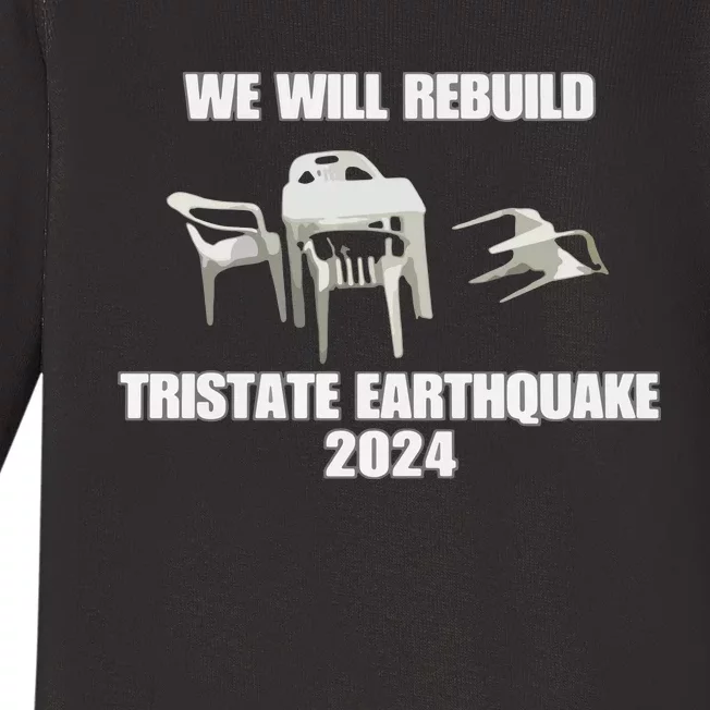 We Will Rebuild Earthquake 2024 Tristate Baby Long Sleeve Bodysuit