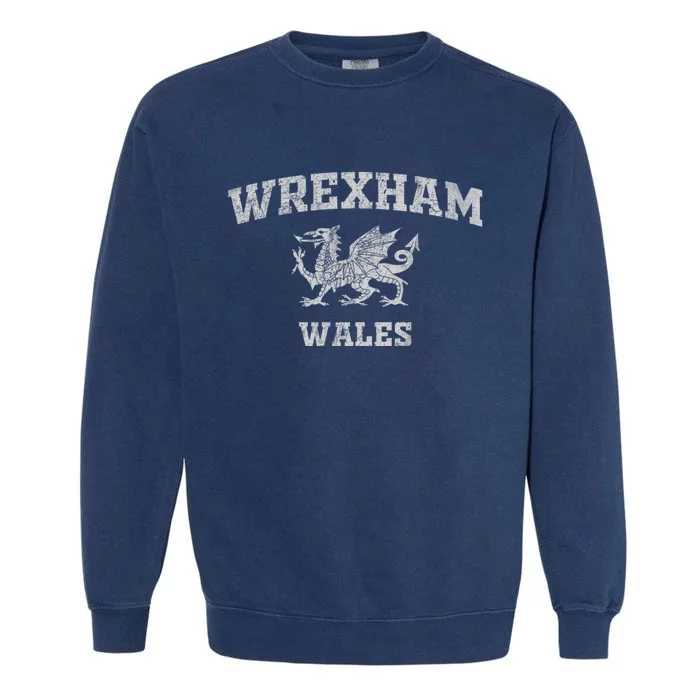 Wrexham Wales Retro Vintage Garment-Dyed Sweatshirt