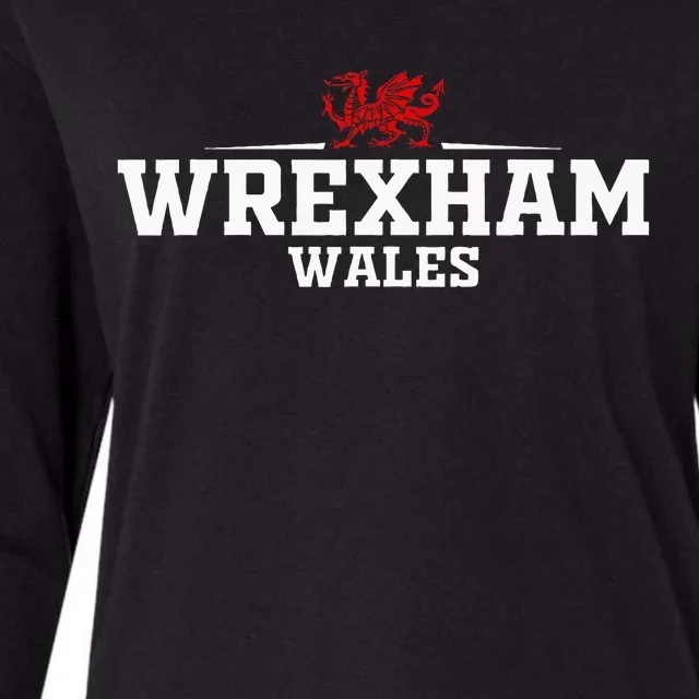 Wrexham Wales Retro Womens Cotton Relaxed Long Sleeve T-Shirt