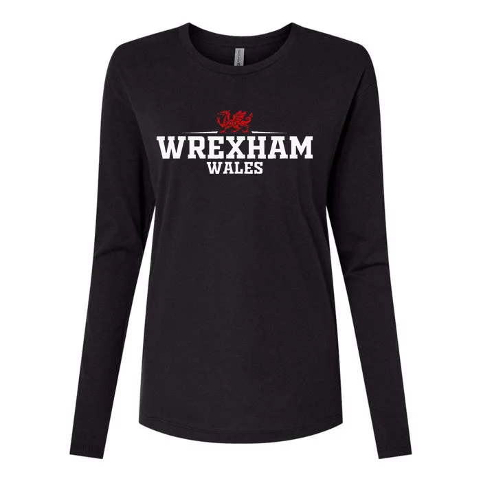 Wrexham Wales Retro Womens Cotton Relaxed Long Sleeve T-Shirt