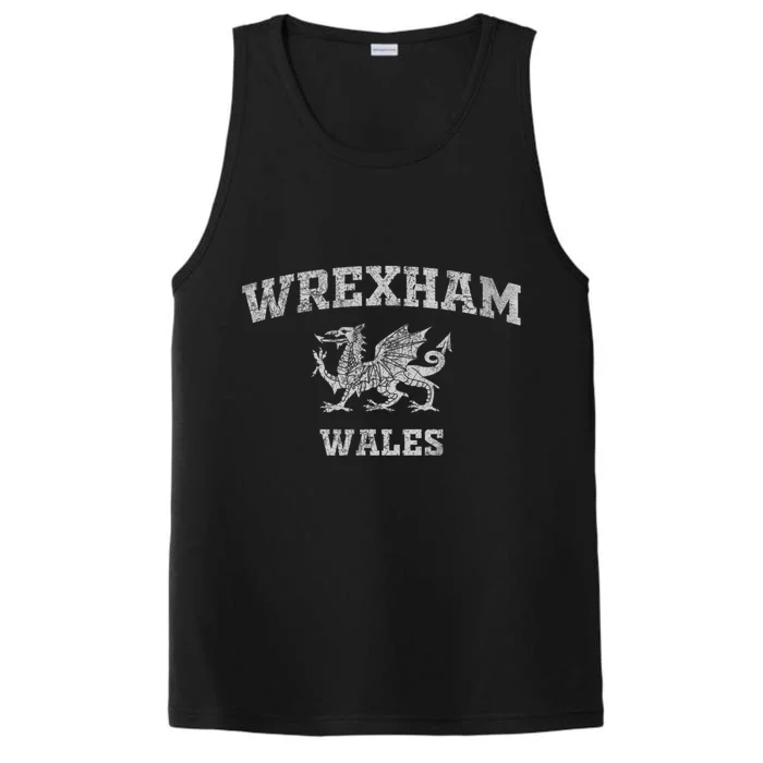 Wrexham Wales Retro Vintage Country Classic Hometown Dragon Flag Wales Performance Tank