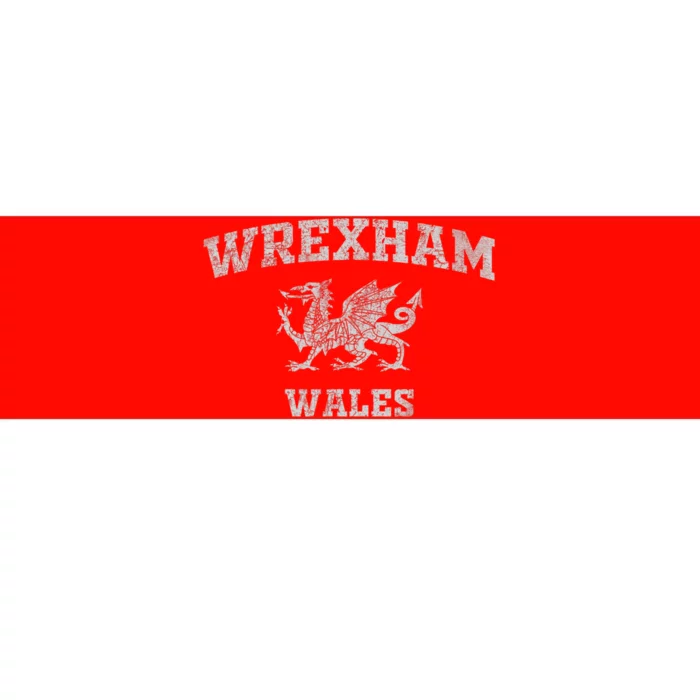 Wrexham Wales Retro Vintage Country Classic Hometown Dragon Flag Wales Bumper Sticker