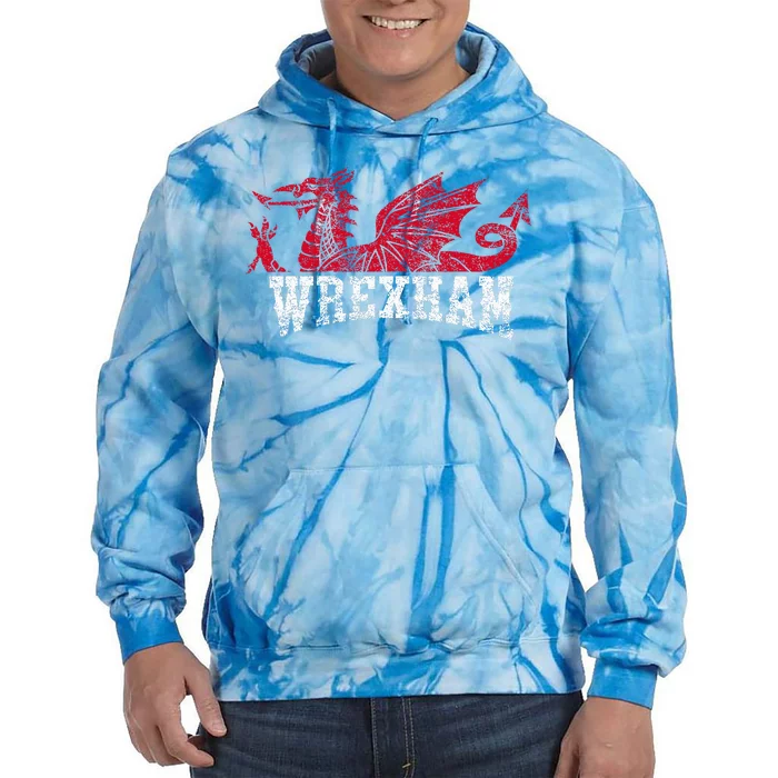 Wrexham Wales red dragon Wrecsam Tie Dye Hoodie