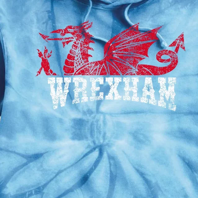 Wrexham Wales red dragon Wrecsam Tie Dye Hoodie