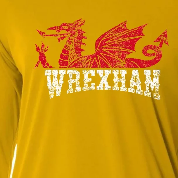 Wrexham Wales red dragon Wrecsam Cooling Performance Long Sleeve Crew