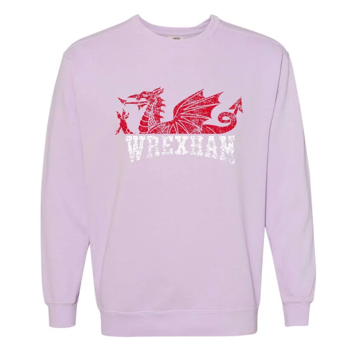 Wrexham Wales red dragon Wrecsam Garment-Dyed Sweatshirt