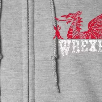 Wrexham Wales red dragon Wrecsam Full Zip Hoodie