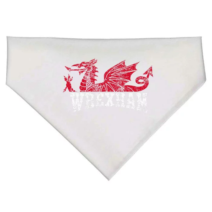 Wrexham Wales red dragon Wrecsam USA-Made Doggie Bandana