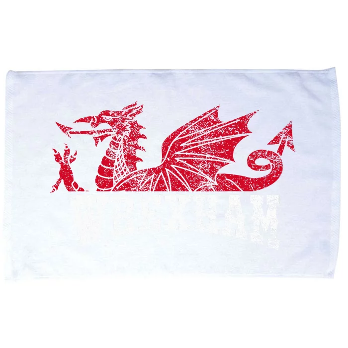 Wrexham Wales red dragon Wrecsam Microfiber Hand Towel