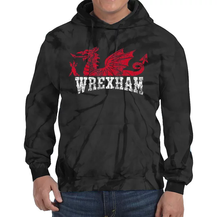 Wrexham Wales red dragon Wrecsam Tie Dye Hoodie