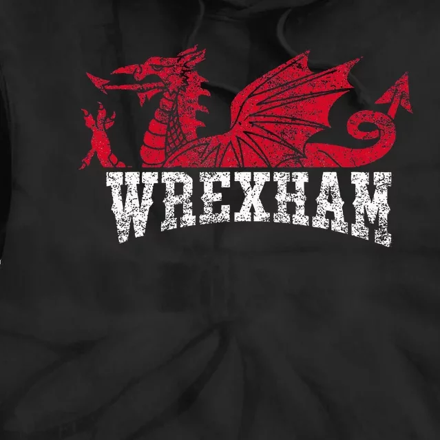 Wrexham Wales red dragon Wrecsam Tie Dye Hoodie