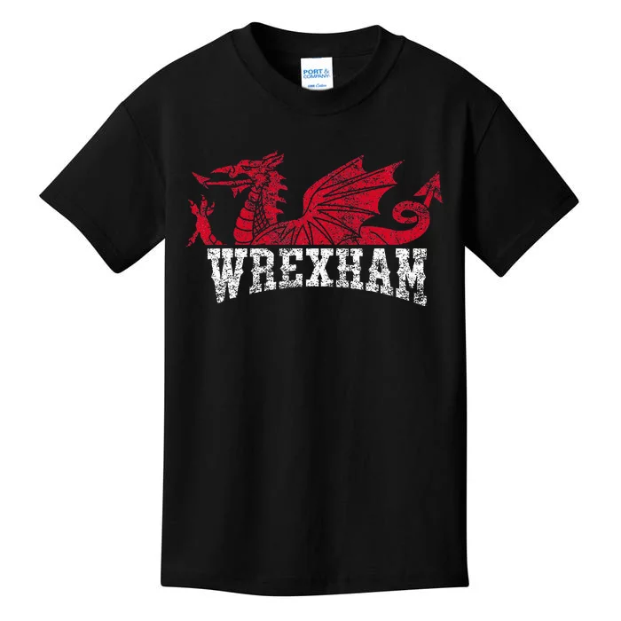 Wrexham Wales red dragon Wrecsam Kids T-Shirt